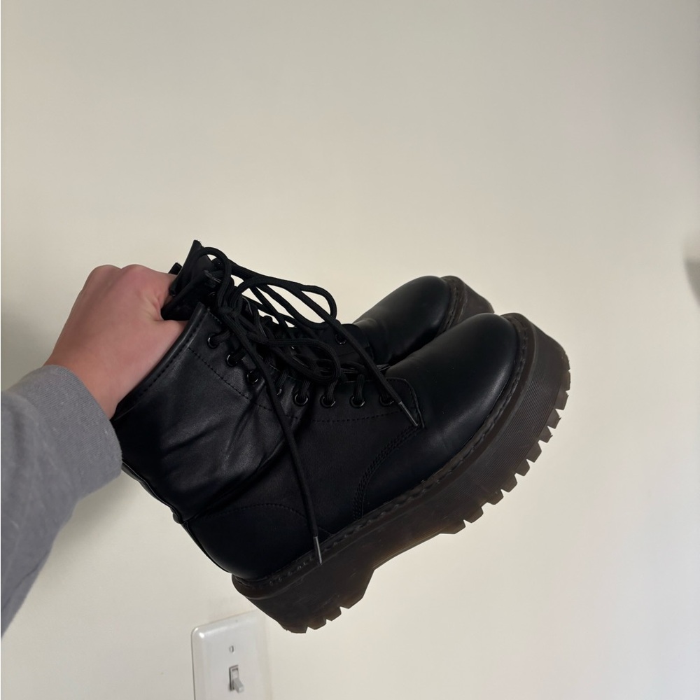 Black Lace-Up Boots